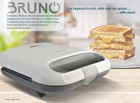 BRUNO τοστιέρα BRN-0164, 2 θέσεων, 800W, αντικολλητικές πλάκες, λευκή BRN-0164