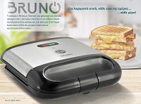 BRUNO τοστιέρα BRN-0165, 2 θέσεων, 800W, αντικολλητικές πλάκες, inox BRN-0165