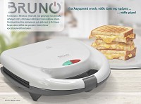 BRUNO τοστιέρα BRN-0166, 2 θέσεων, 800W, αντικολλητικές πλάκες, λευκή BRN-0166