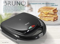 BRUNO τοστιέρα BRN-0167, 2 θέσεων, 800W, αντικολλητικές πλάκες, μαύρη BRN-0167