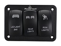 POWERTECH πάνελ σκαφών PTL-018 με 3x διακόπτες φώτων, IP65 PTL-018
