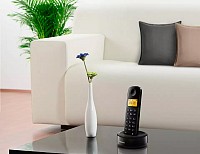 PHILIPS ασύρματο τηλέφωνο D1601B/34, με ελληνικό μενού, μαύρο D1601B-34