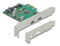 DELOCK κάρτα επέκτασης PCIe x1 σε 2x USB-C 90493, 5Gbps 90493