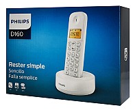 PHILIPS ασύρματο τηλέφωνο D1601W-34, με ελληνικό μενού, λευκό D1601W-34