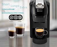 BRUNO καφετιέρα espresso 3 σε 1 BRN-0124, 1450W, 19 bar, μαύρη BRN-0124