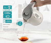 BRUNO βραστήρας νερού BRN-0141, 1L, 1100W, λευκό-γκρι BRN-0141