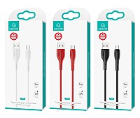 USAMS καλώδιο USB-C σε USB US-SJ372, 10W, 1m, μαύρο SJ372USB01