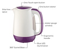 BRUNO Ηλεκτρικός βραστήρας BRN-0001, 2200w, 1.7lt, βάση 360°, LED BRN-0001