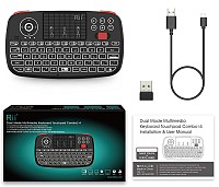 RIITEK ασύρματο mini πληκτρολόγιο i4, backlit, Bluetooth & 2.4GHz, μαύρο RT-MINII4