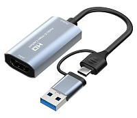 CABLETIME video capture CT-ACHC-AG, HDMI/USB & USB-C, 4K/60Hz, γκρι CT-ACHC-AG