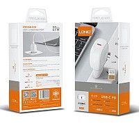 LDNIO φορτιστής τοίχου A1206C με καλώδιο USB-C, 1x USB-C, 27W PD, λευκός 6933138600740