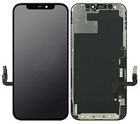 TW INCELL LCD για iPhone 12/12 Pro, camera-sensor ring, earmesh, μαύρη ILCD-023