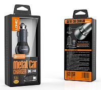 LDNIO φορτιστής αυτοκινήτου C503Q με καλώδιο, 2x USB, 36W, QC, γκρι 6933138615034