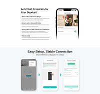 BOTSLAB smart κουδούνι με κάμερα R801, 3MP/2K, WiFi, 5000mAh R801