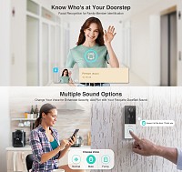 BOTSLAB smart κουδούνι με κάμερα R801, 3MP/2K, WiFi, 5000mAh R801