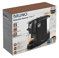 BRUNO καφετιέρα espresso 3 σε 1 BRN-0124, 1450W, 19 bar, μαύρη BRN-0124