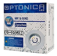 OPTONICA μεταλλικό πλαίσιο spot για MR16 5171, χωνευτό, 82x25mm, 2τμχ OPT-5171