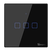 SONOFF smart διακόπτης ΤΧ-T3EU3C, αφής, Wi-Fi, τριπλός, μαύρος TX-T3EU3C