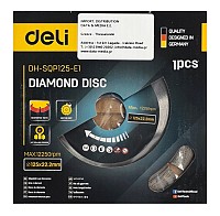DELI δίσκος κοπής διαμαντέ DH-SQP125-E1, δομικών υλικών, 125mm, 12250rpm DH-SQP125-E1