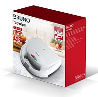 BRUNO τοστιέρα BRN-0166, 2 θέσεων, 800W, αντικολλητικές πλάκες, λευκή BRN-0166