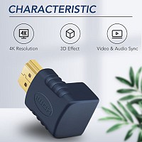 CABLETIME αντάπτορας HDMI HA10, γωνιακός, 4K, μπλε 5210131039465