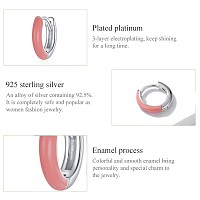 BAMOER σκουλαρίκι κρίκος BSE488, μονό, ασήμι 925, ροζ BSE488-PK