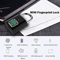Λουκέτο ασφαλείας με fingerprint CTL-0021, 50mm, μεταλλικό, μαύρο CTL-0021