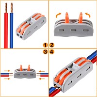 POWERTECH κλέμα σύνδεσης καλωδίων HUH-0091, 3 θέσεων, 0.08mm-4mm², 10τμχ HUH-0091