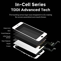 TW INCELL LCD για iPhone 8 Plus, camera-sensor ring, earmesh, μαύρη ILCD-013