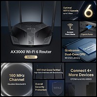 MERCUSYS router MR80X, Wi-Fi 6, 3Gbps AX3000, Dual Band MR80X