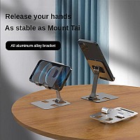 POWERTECH μεταλλική βάση smartphone/tablet PT-1159, 10, foldable, ασημί PT-1159