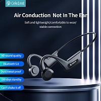 CELEBRAT open earphones SE3, Bluetooth 5.0, 180mAh, Φ16mm, μαύρα SE3-BK