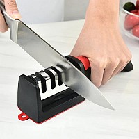 Ακονιστήρι μαχαιριών TOOL-0080, 4 επιπέδων, μαύρο & κόκκινο TOOL-0080