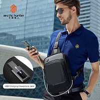 ARCTIC HUNTER τσάντα Crossbody XB00116 με θήκη για tablet, 7L, μαύρη XB00116-BK