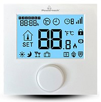 POWERTECH ψηφιακός θερμοστάτης χώρου PT-1047, αερίου, λευκός PT-1047