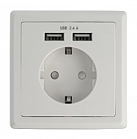 DELOCK Αντάπτορας ρεύματος 11471, 2x USB, 2.4A, λευκός 11471