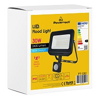 POWERTECH LED προβολέας PT-1262, με αισθητήρα κίνησης, 30W, 4000K, IP65 PT-1262