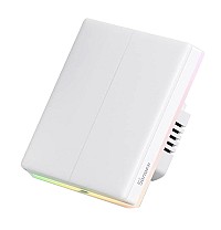 SONOFF smart διακόπτης T5-2C-86 με LED φωτισμό, διπλός, Wi-Fi, λευκός T5-2C-86