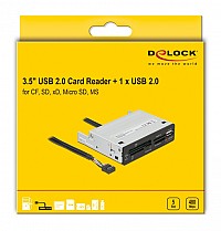 DELOCK USB 9-pin card reader 91708, CF/SD/XD/MS/Micro SD/USB, 3.5 bay 91708