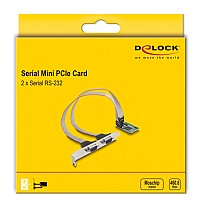 DELOCK κάρτα επέκτασης mini PCIe σε 2x RS-232 95273 95273