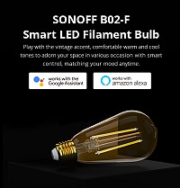 SONOFF Smart λάμπα LED Filament B02-F-ST64, Wi-Fi, 7W, E27, 1800K-5000K B02-F-ST64