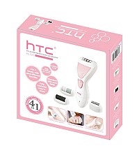 HTC αποτριχωτική μηχανή HL-026, 4 σε 1, επαναφορτιζόμενη, αδιάβροχη, ροζ HL-026