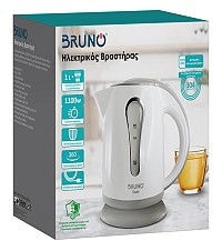 BRUNO βραστήρας νερού BRN-0141, 1L, 1100W, λευκό-γκρι BRN-0141