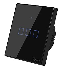 SONOFF smart διακόπτης ΤΧ-T3EU3C, αφής, Wi-Fi, τριπλός, μαύρος TX-T3EU3C
