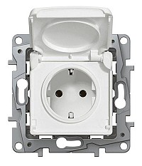 LEGRAND πρίζα 2Π+Τ με κάλυμμα 764532, λευκή 764532
