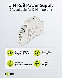 GOOBAY τροφοδοτικό 59574 για DIN rail, 5V/2.4A, 12W, IP20 59574