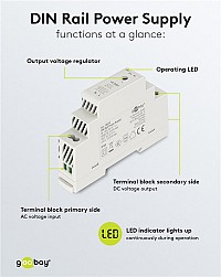 GOOBAY τροφοδοτικό 59574 για DIN rail, 5V/2.4A, 12W, IP20 59574