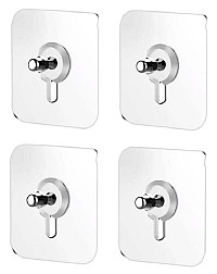 HOME USE αυτοκόλλητες βάσεις HUH-0156, 57x57mm, διάφανο, 4τμχ HUH-0156
