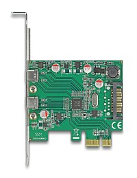 DELOCK κάρτα επέκτασης PCIe x1 σε 2x USB-C 90493, 5Gbps 90493