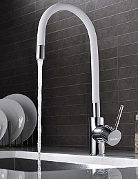 BRUNO μπαταρία πάγκου κουζίνας M54804-006C-S626, εύκαμπτη, αναμεικτική, λευκή M54804-006C-S626-WH
